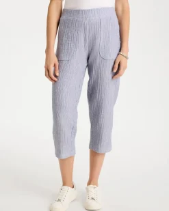 Zenergy® Striped Gauze Cropped Pants