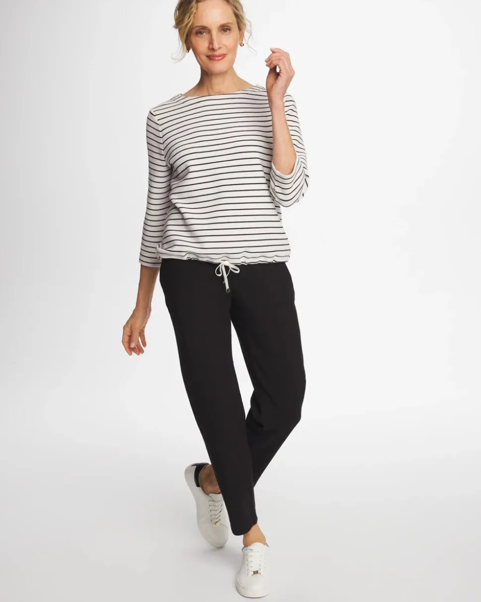 Zenergy® Striped Ottoman Drawstring Top