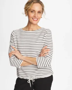 Zenergy® Striped Ottoman Drawstring Top