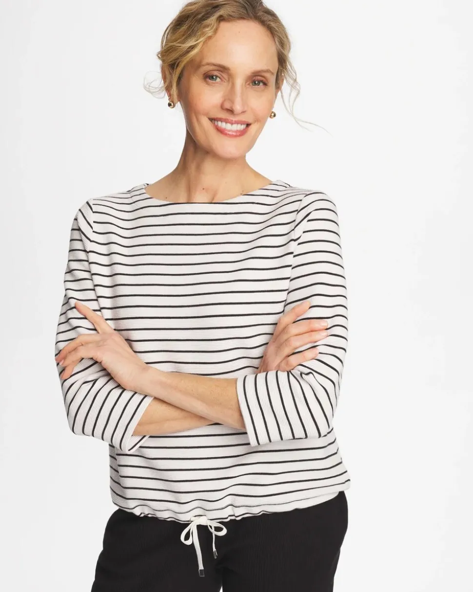 Zenergy® Striped Ottoman Drawstring Top