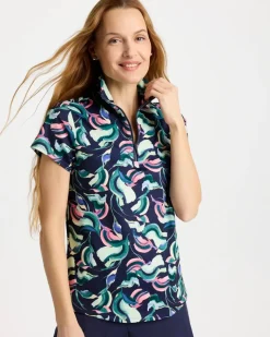 Zenergy® UPF Blooms Half Zip Polo