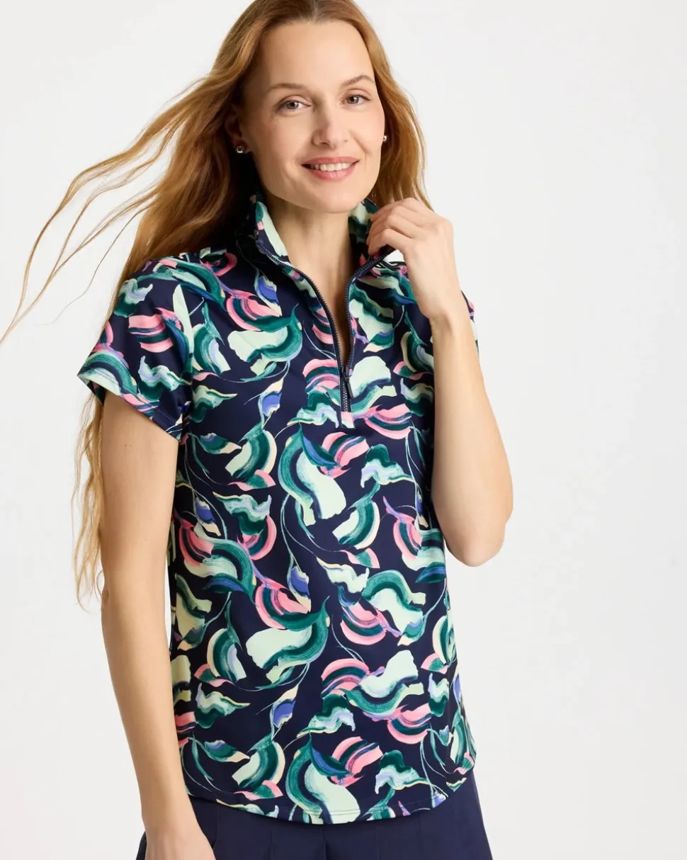 Zenergy® UPF Blooms Half Zip Polo