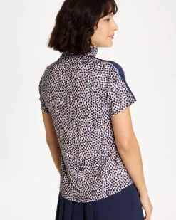 Zenergy® UPF Contrast Dot Half Zip Polo