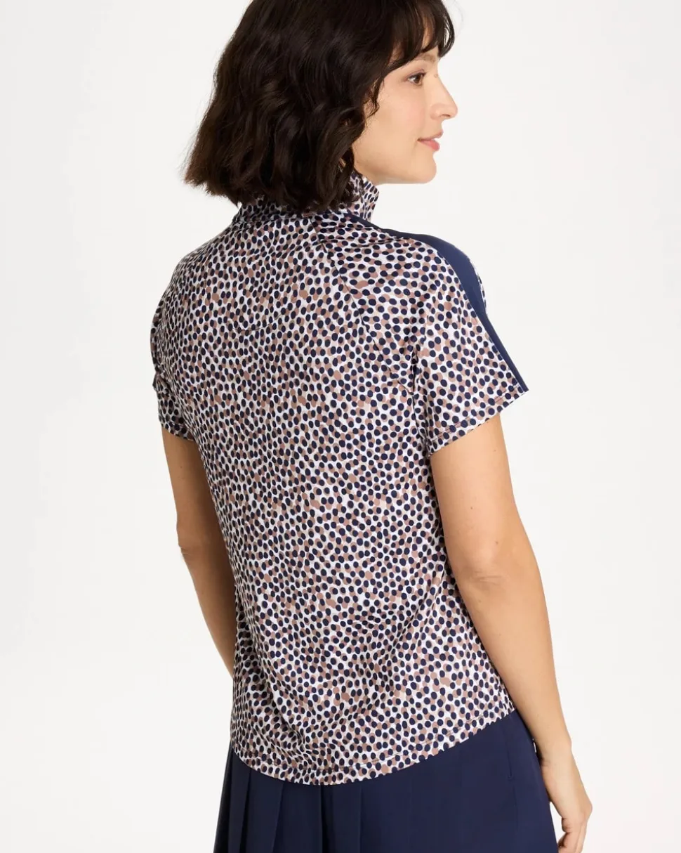 Zenergy® UPF Contrast Dot Half Zip Polo