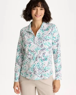 Zenergy® UPF Dots Pullover Half Zip Top