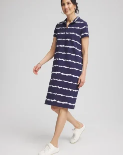 Zenergy® UPF Knit Tie Dye Half-Zip Dress