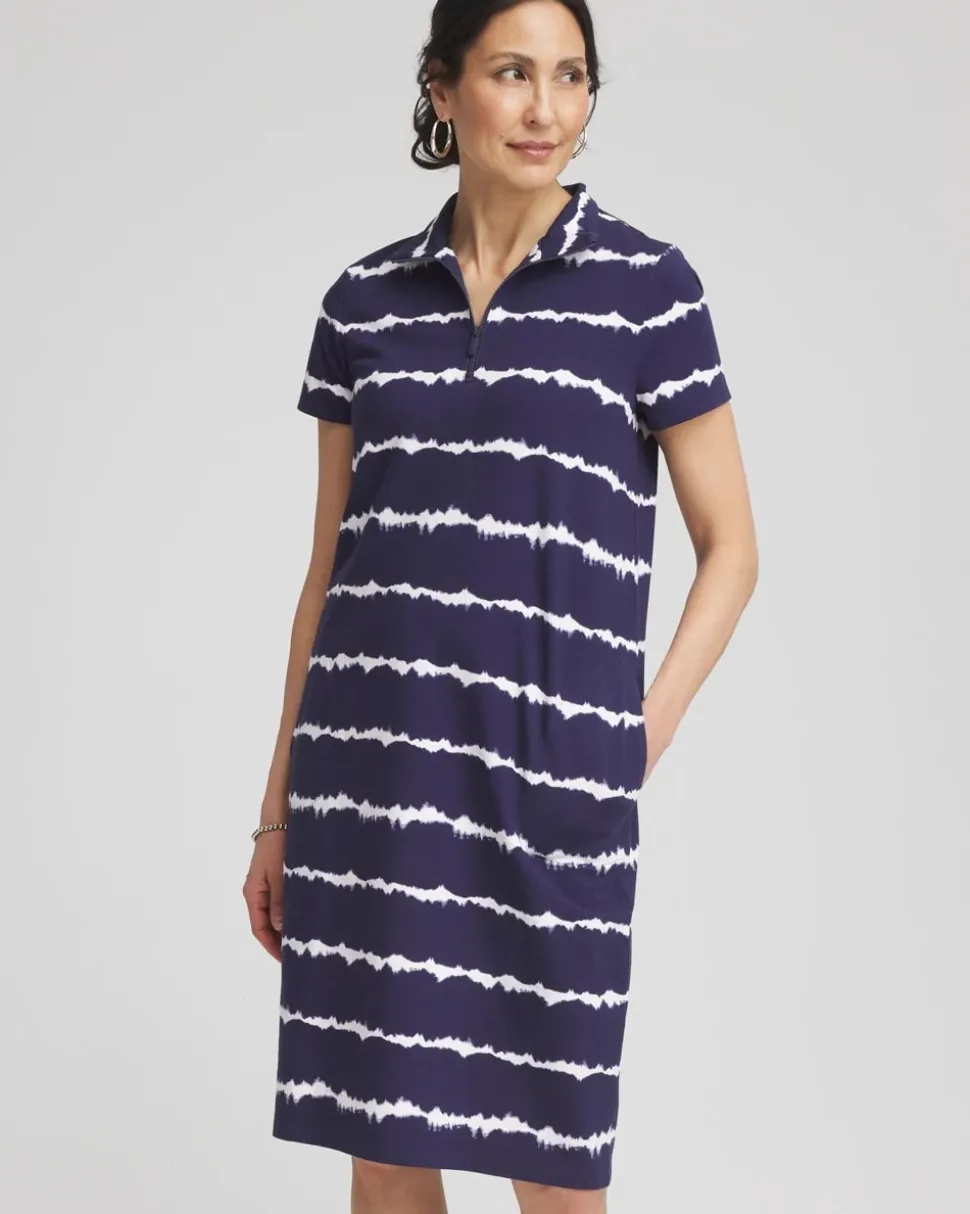 Zenergy® UPF Knit Tie Dye Half-Zip Dress
