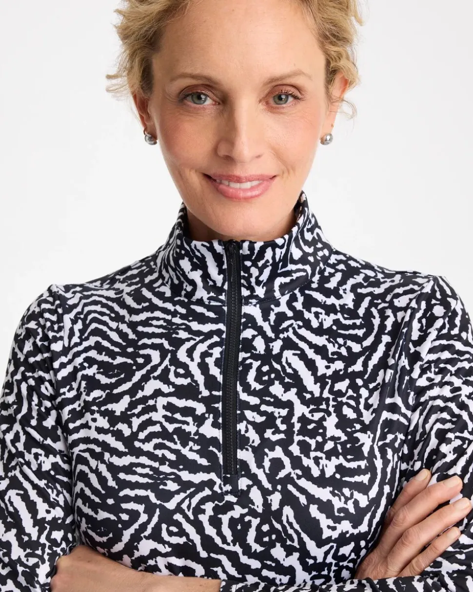 Zenergy® UPF Printed Half-Zip Polo