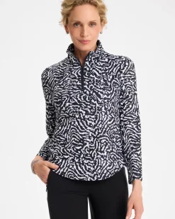 Zenergy® UPF Printed Half-Zip Polo