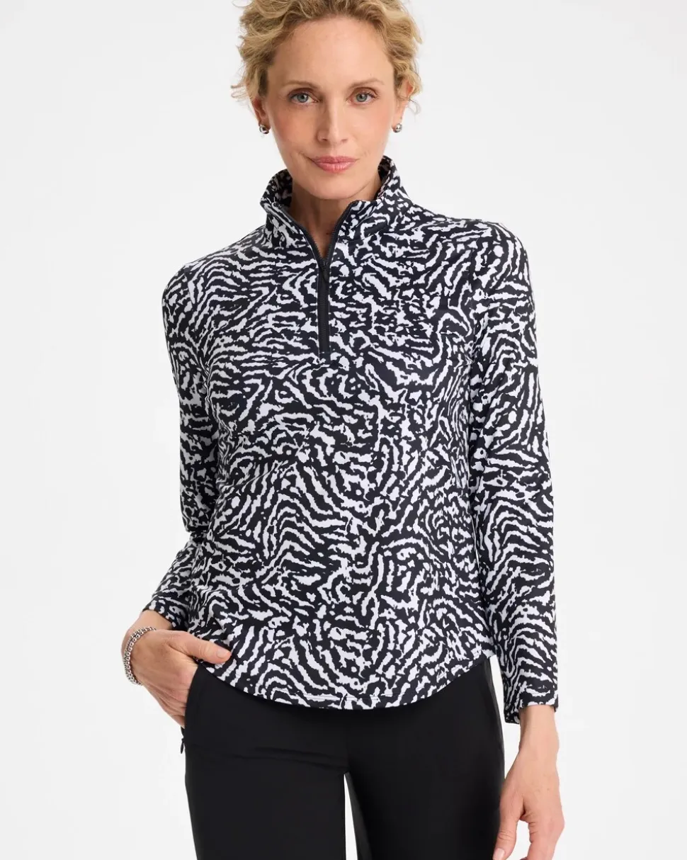 Zenergy® UPF Printed Half-Zip Polo