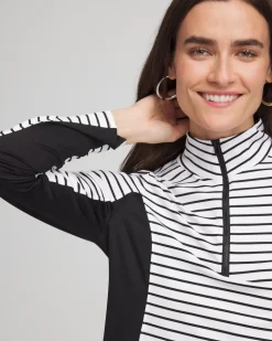 Zenergy® UPF Striped Block Half Zip