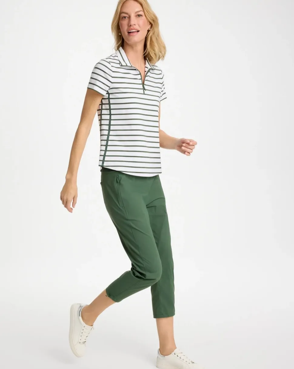 Zenergy® UPF Striped Half Zip Polo