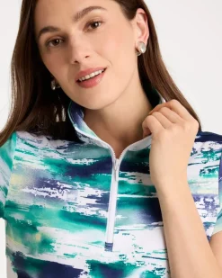 Zenergy® UPF Watercolor Half Zip Polo